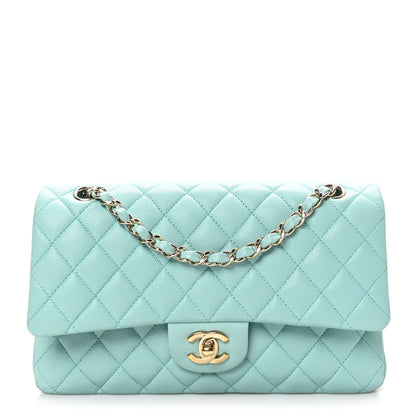 Chanel Caviar Quilted Medium Double Flap Light Blue 1 of 10