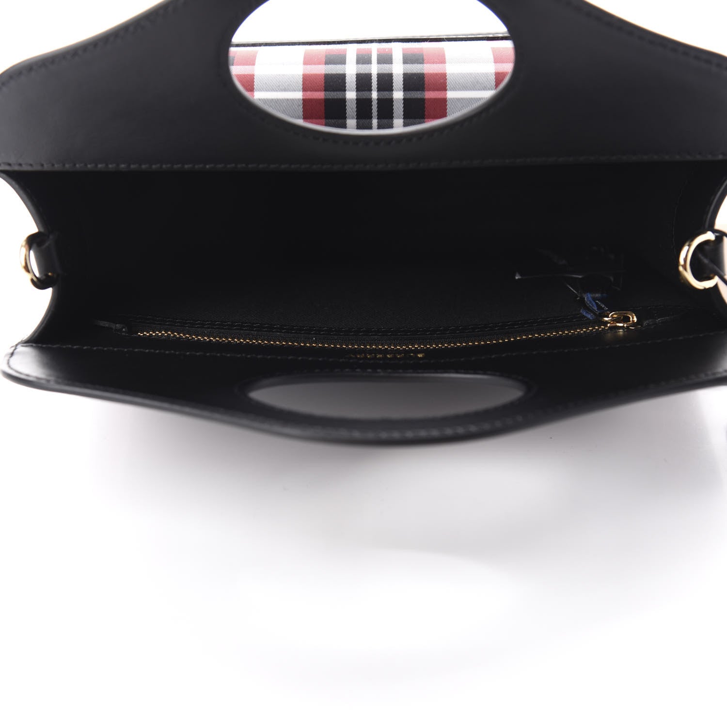 Burberry Calfskin Nylon Tartan Mini Pocket Bag Bright Red 5 of 10