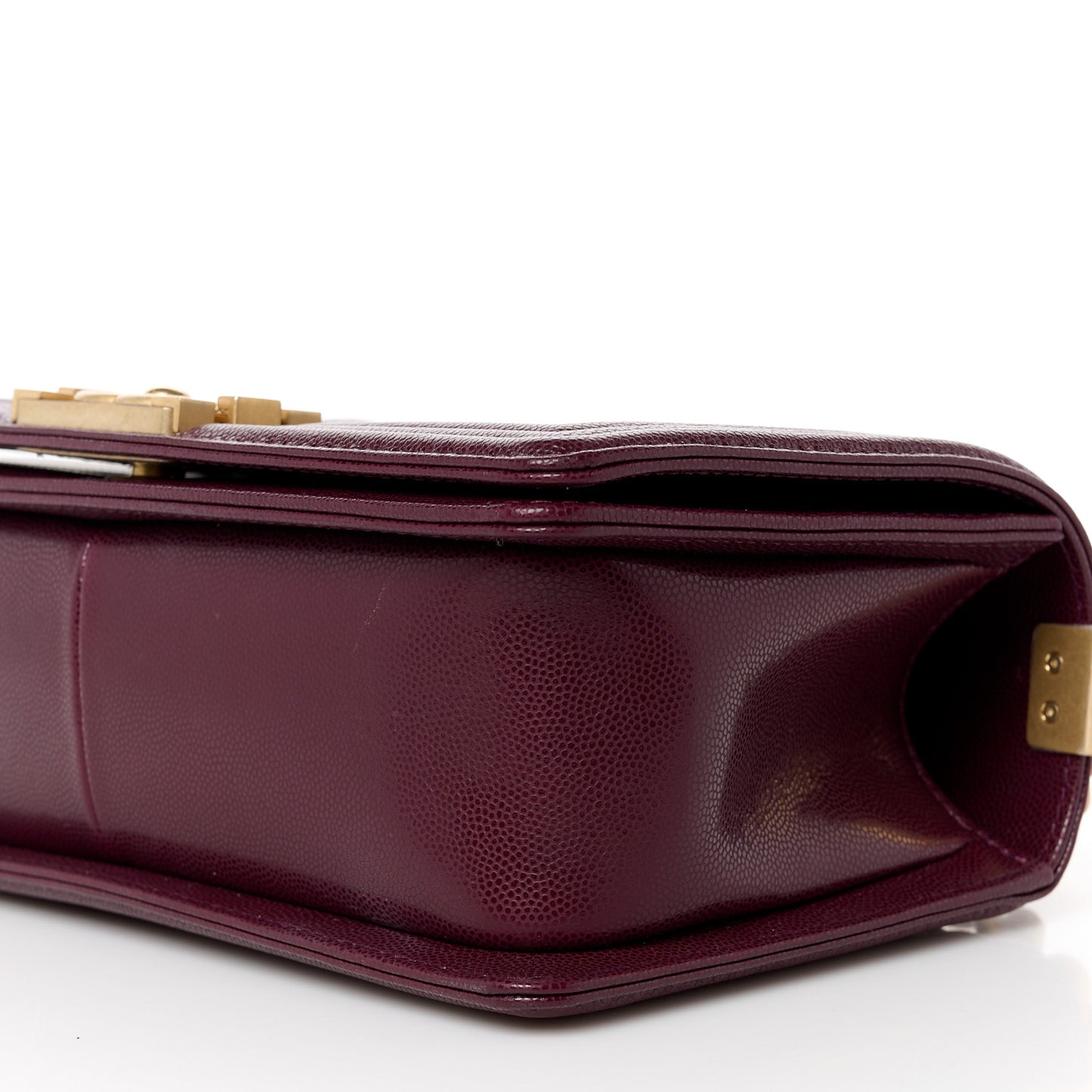 Caviar Quilted Medium Top Handle Boy Flap Burgundy