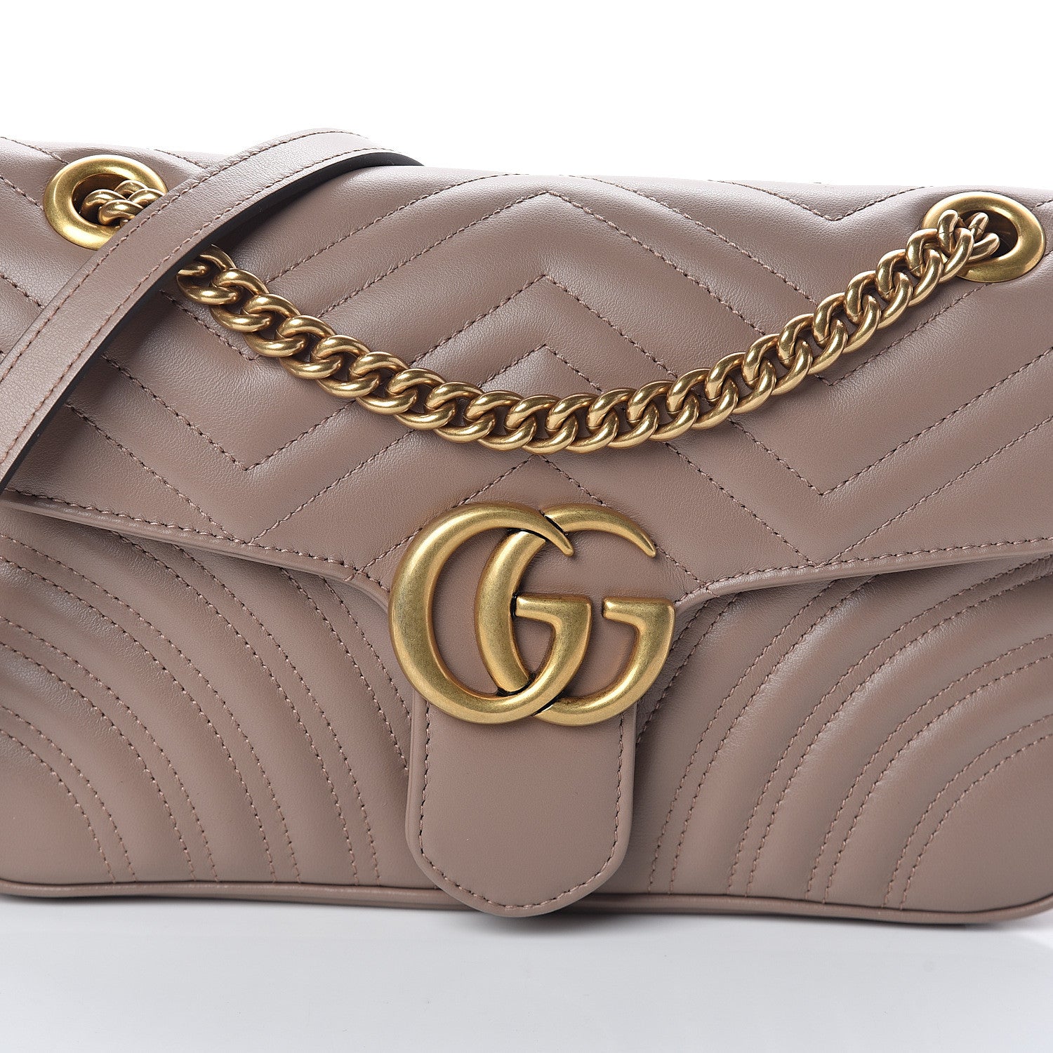 Gucci Calfskin Matelasse Small GG Marmont Shoulder Bag Porcelain Rose 6 of 8