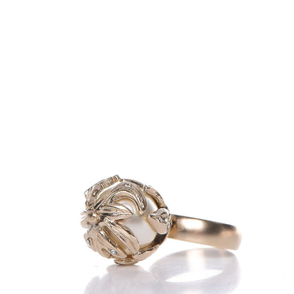 Chanel Metal Crystal CC Ring 6 Gold 3 of 7