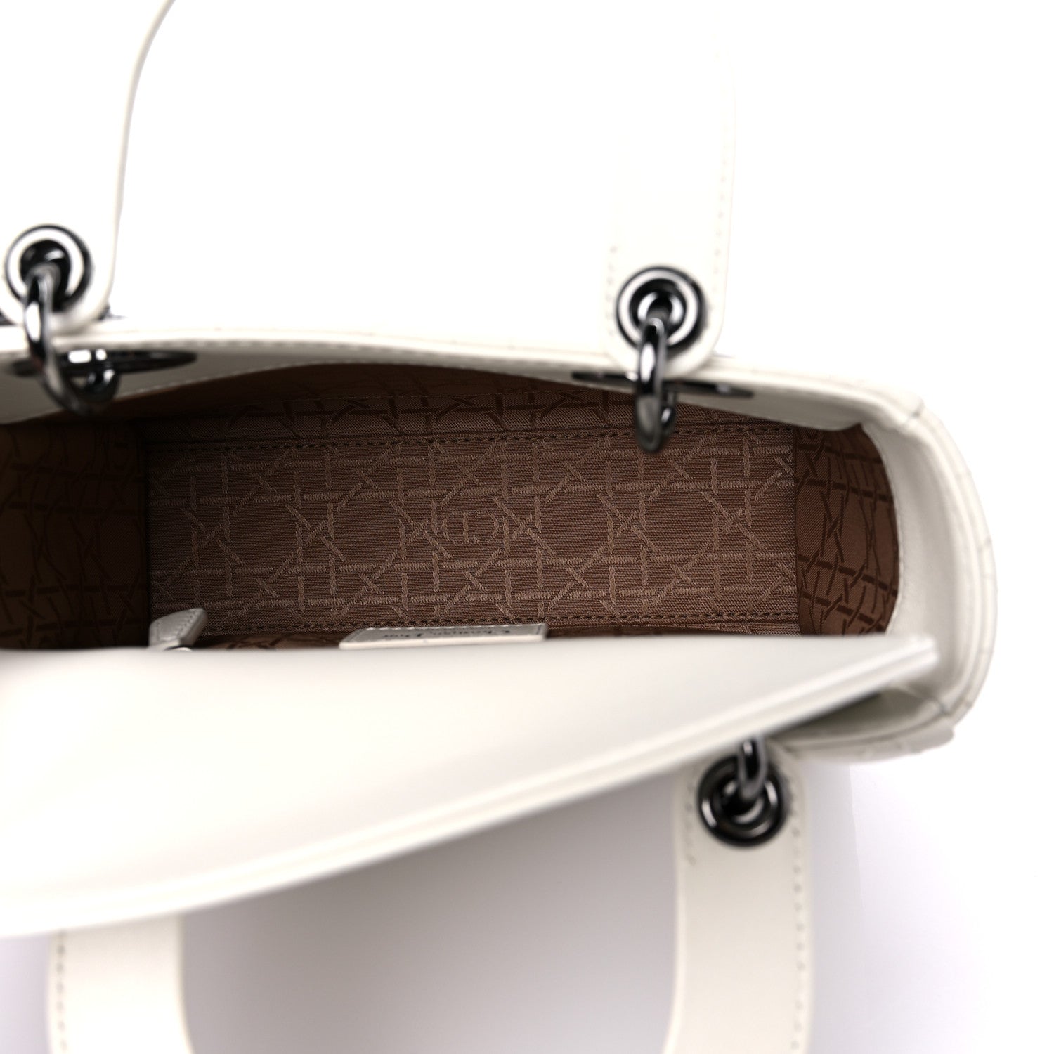 Christian Dior Lambskin Cannage Small My ABCDior Lady Dior White 5 of 10