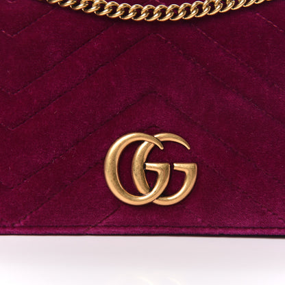 Gucci Velvet Matelasse GG Marmont Mini Bag Fuchsia Violet Cyclamen 9 of 10
