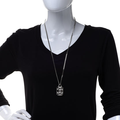 Chanel Crystal Dog Tag Chain Necklace 2 of 6