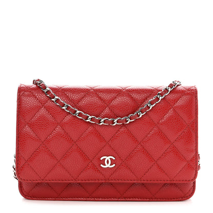 Chanel Caviar Quilted Wallet On Chain WOC Red 1 of 11