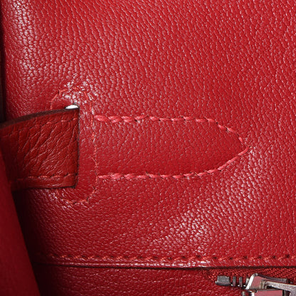 Hermes Taurillon Clemence Birkin 35 Rouge Casaque 16 of 33