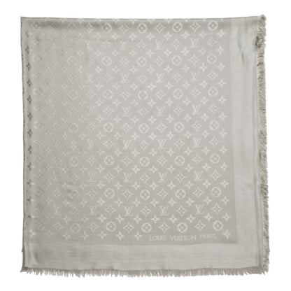 Louis Vuitton Silk Lurex Wool Monogram Shine Shawl Beige 1 of 5