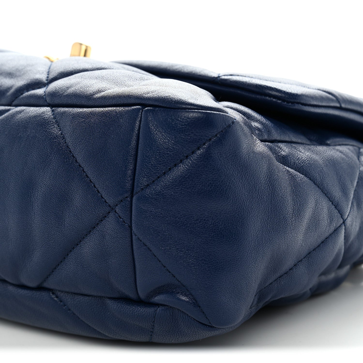 Chanel Goatskin Quilted Large Chanel 19 Flap Dark Blue 10 of 10
