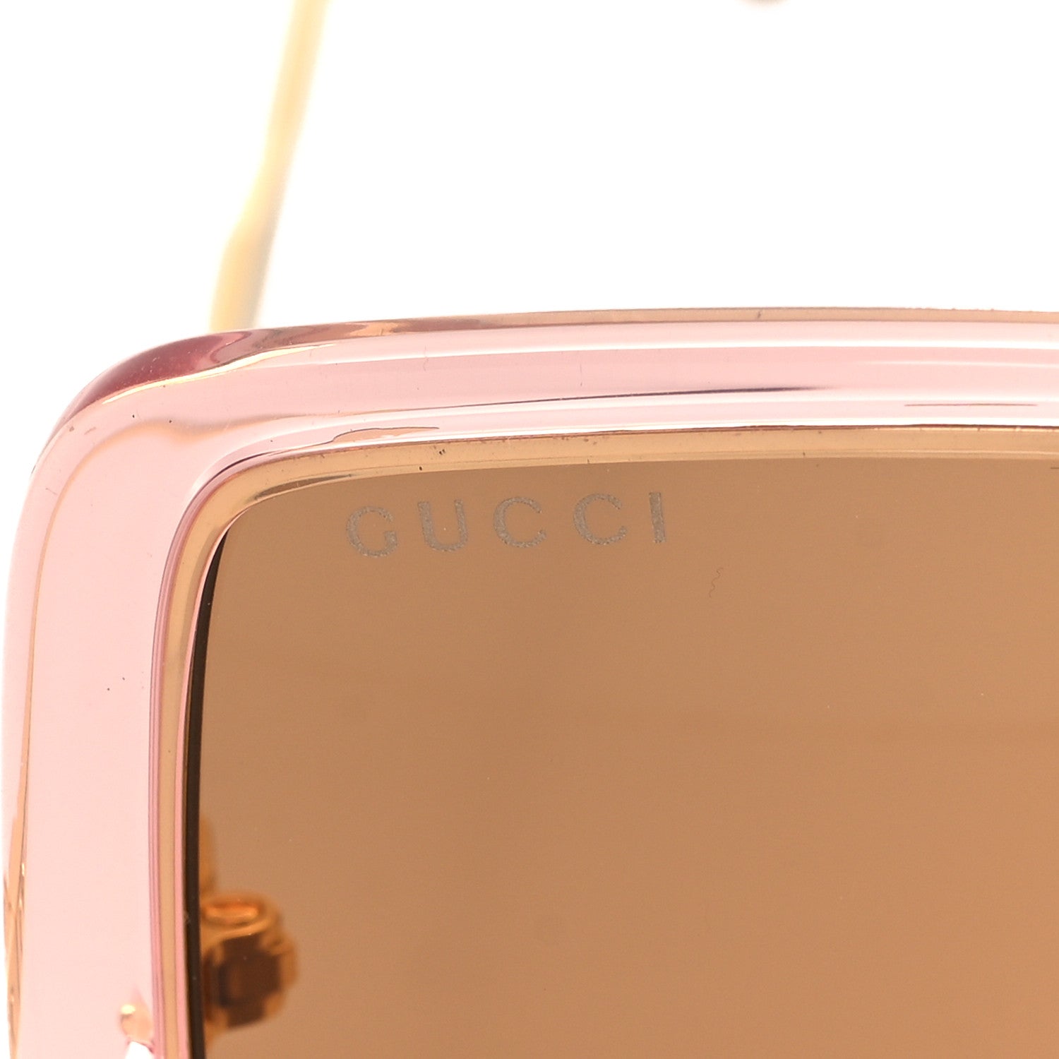 Gucci Metal Oversized Sunglasses GG0903S Pink Gold Brown 7 of 8