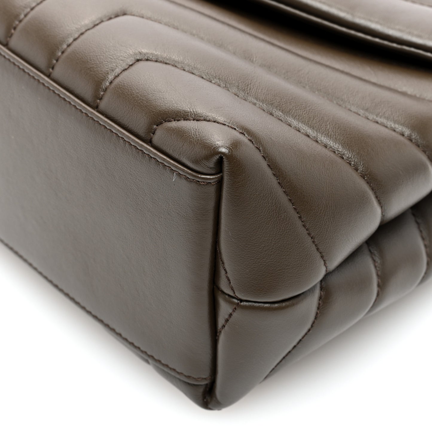 Calfskin Y Quilted Monogram Small Loulou Chain Satchel Taupe