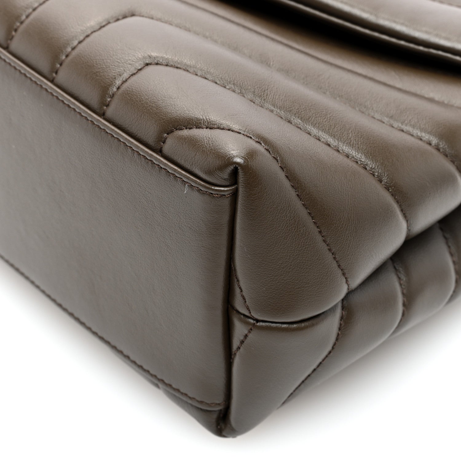 Saint Laurent Calfskin Y Quilted Monogram Small Loulou Chain Satchel Taupe 9 of 9