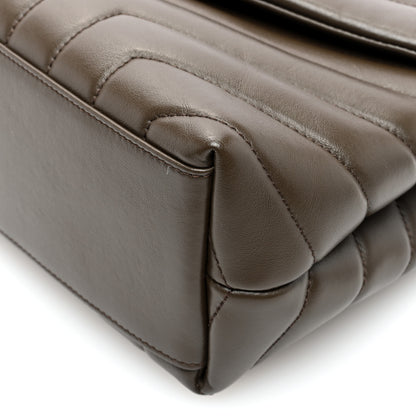 Saint Laurent Calfskin Y Quilted Monogram Small Loulou Chain Satchel Taupe 9 of 9