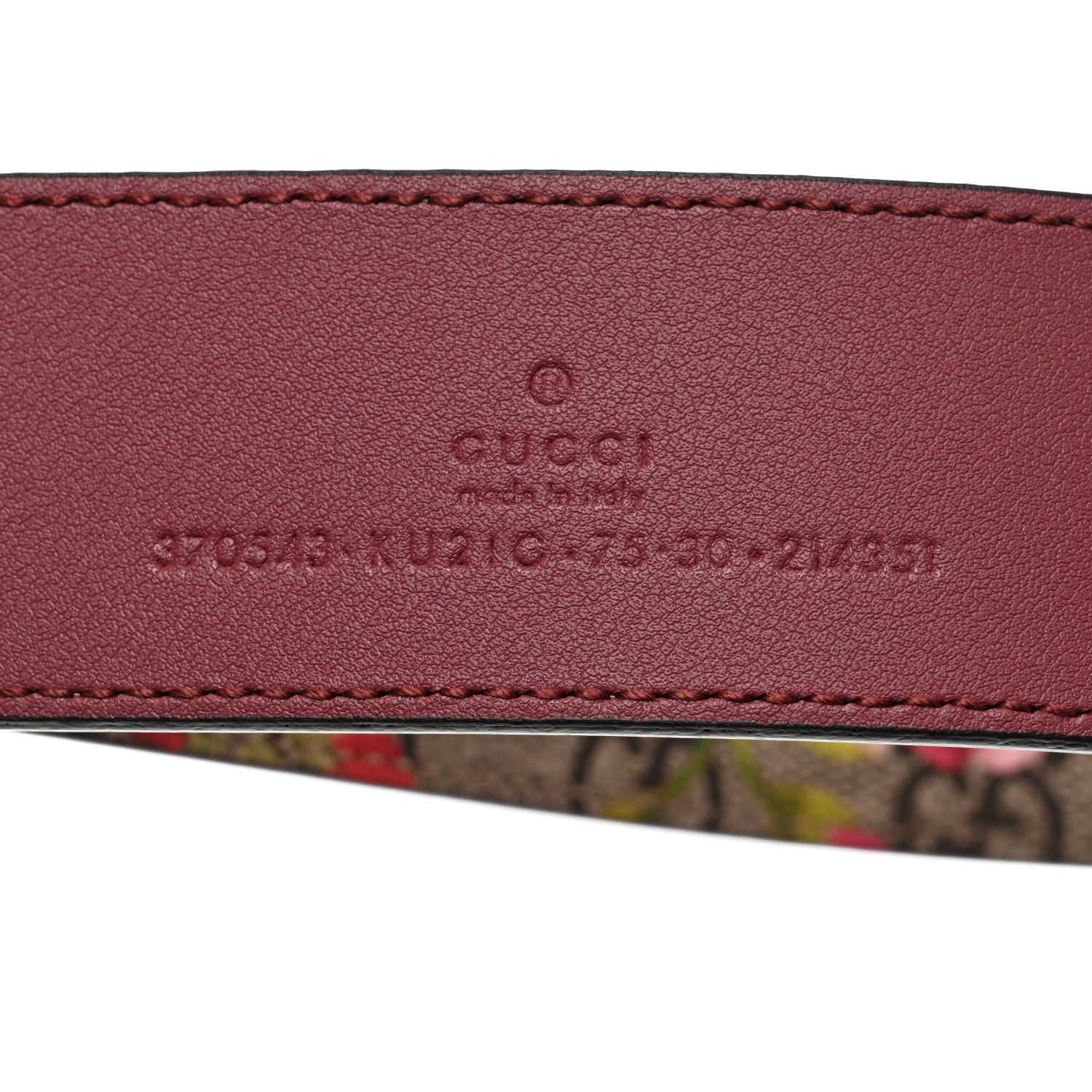 Gucci GG Supreme Monogram Blooms Moon Calfskin Interlocking G 37mm Belt 75 30 Beige Ebony Multicolor Dry Rose 3 of 5