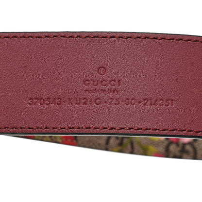 Gucci GG Supreme Monogram Blooms Moon Calfskin Interlocking G 37mm Belt 75 30 Beige Ebony Multicolor Dry Rose 3 of 5
