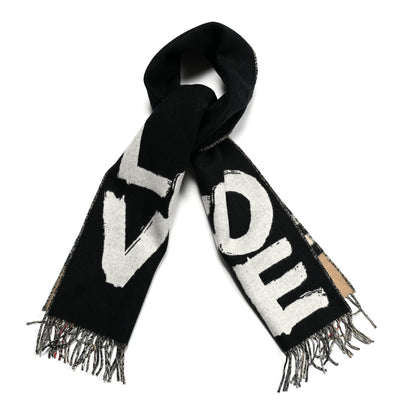 Burberry Cashmere Love Scarf Archive Beige Black 1 of 4