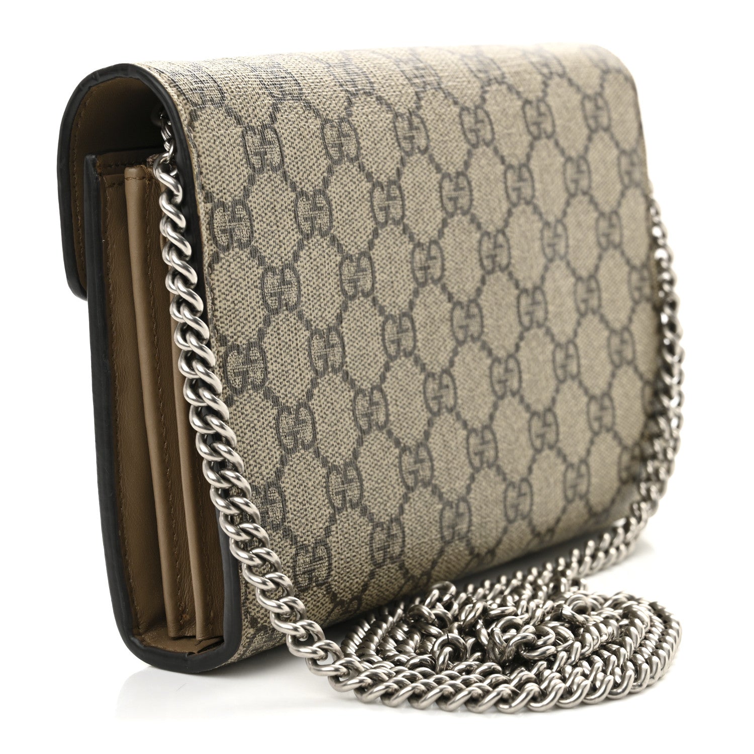 Gucci GG Supreme Monogram Mini Dionysus Chain Wallet Beige Taupe 3 of 12