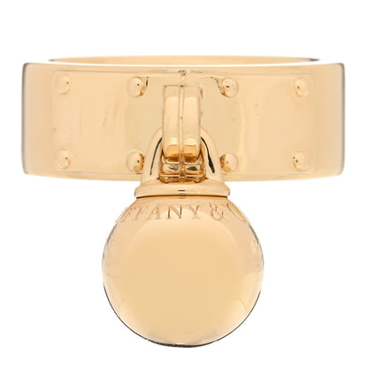 Tiffany 18K Yellow Gold HardWear Dangle Ball Ring 49 4.75 1 of 5