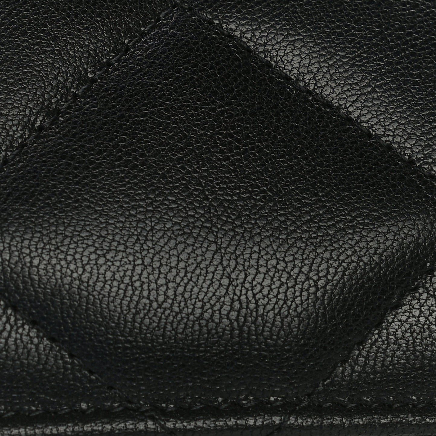 Goatskin Quilted Chanel 19 Flat Wallet Pouch Black