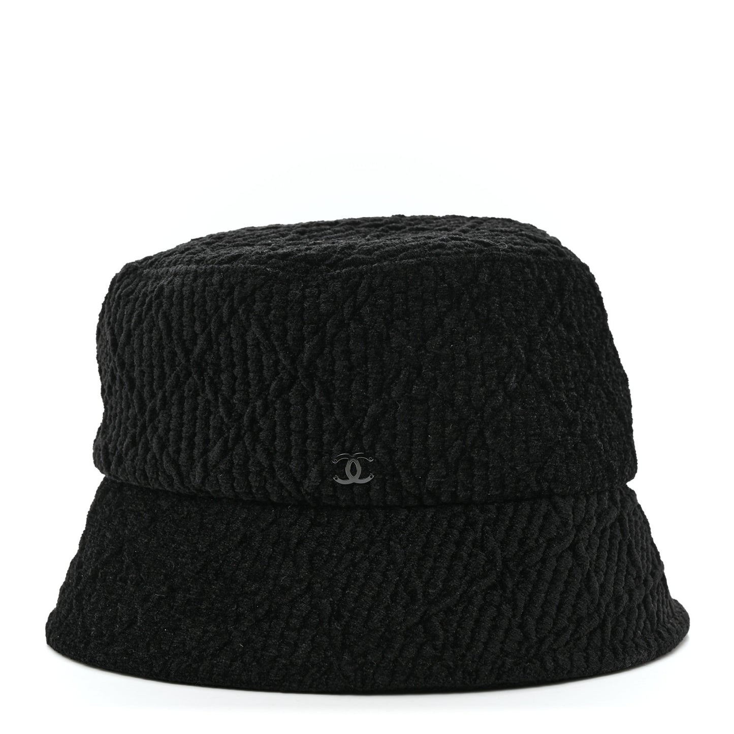Viscose Silk Quilted CC Bucket Hat M Black