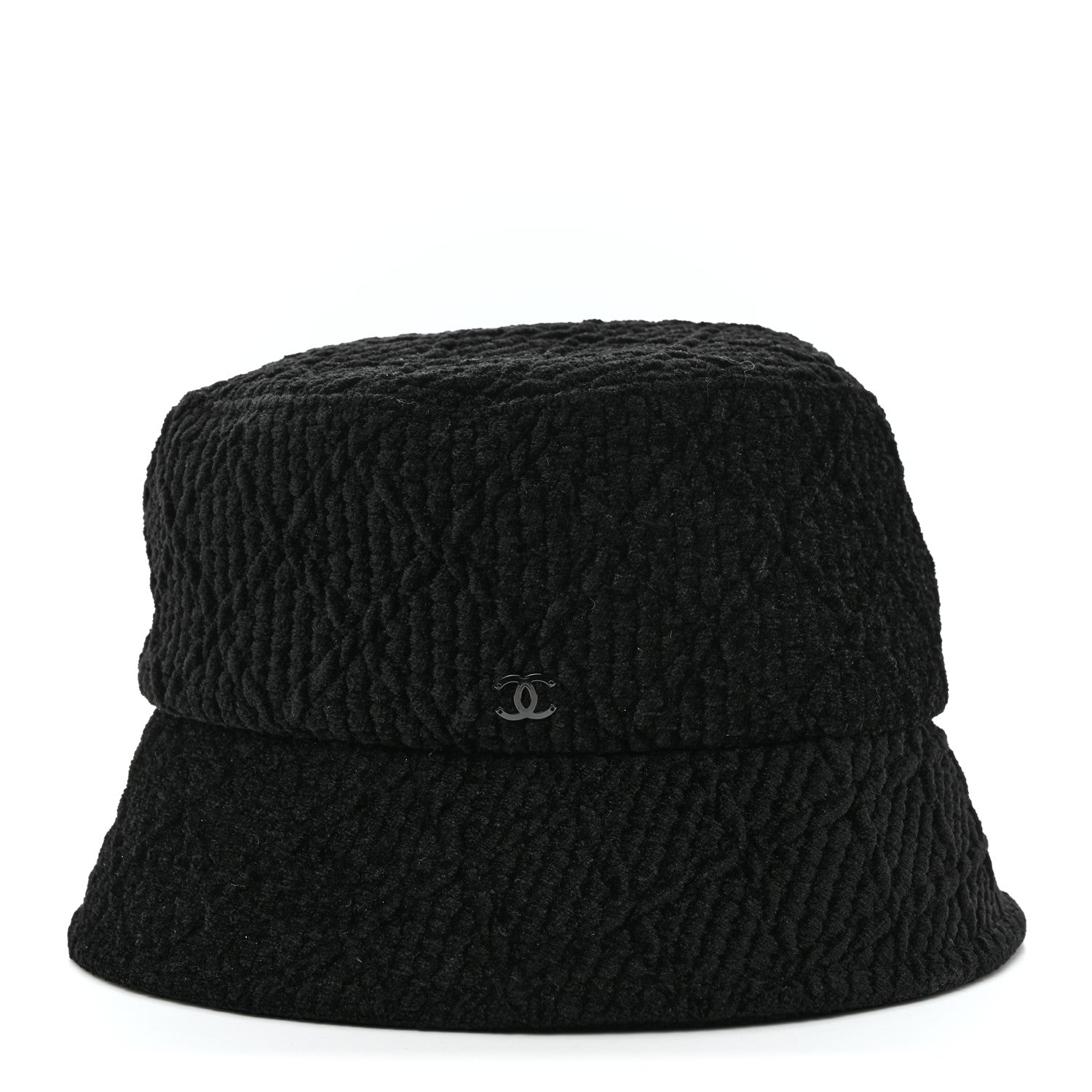 Chanel Viscose Silk Quilted CC Bucket Hat M Black 1 of 9