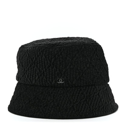 Chanel Viscose Silk Quilted CC Bucket Hat M Black 1 of 9