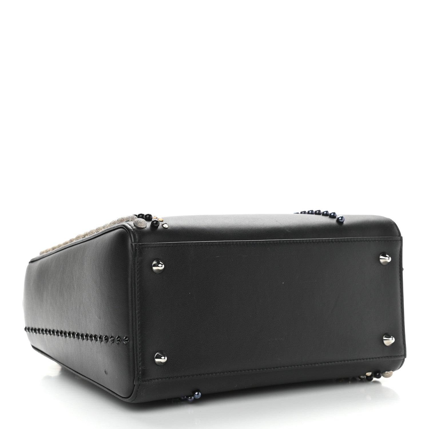 Christian Dior Calfskin Studded Medium Lady Dior Black 5 of 11