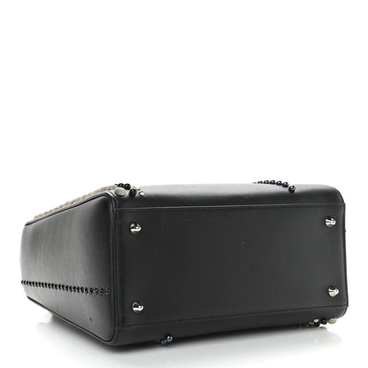 Christian Dior Calfskin Studded Medium Lady Dior Black 5 of 11