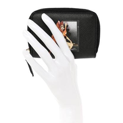 Givenchy Textured Coated Canvas Iconic Bambi Print Mini Zip Wallet Black 2 of 17