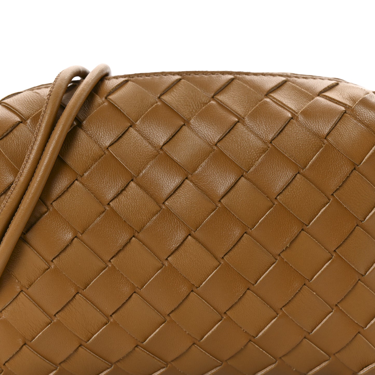 Nappa Intrecciato Mini Loop Camera Bag Camel