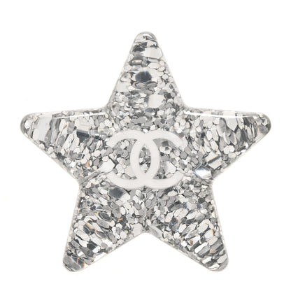 Chanel Resin Glitter Star CC Brooch White 1 of 4