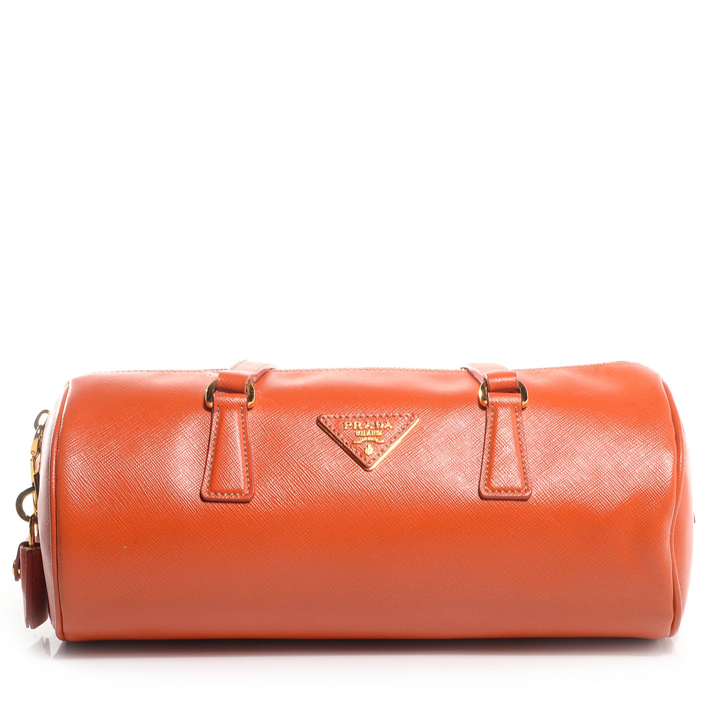 Saffiano Lux Barrel Bag Papaya