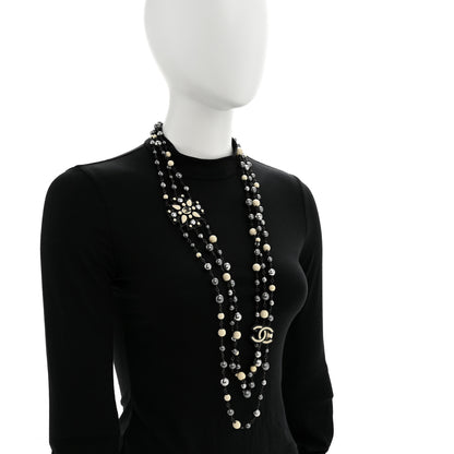 Chanel Gripoix Poured Glass CC Multi Strand Necklace Ruthenium 2 of 6