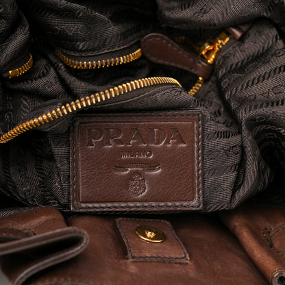 Prada Cervo Belted Hobo Brown 6 of 13