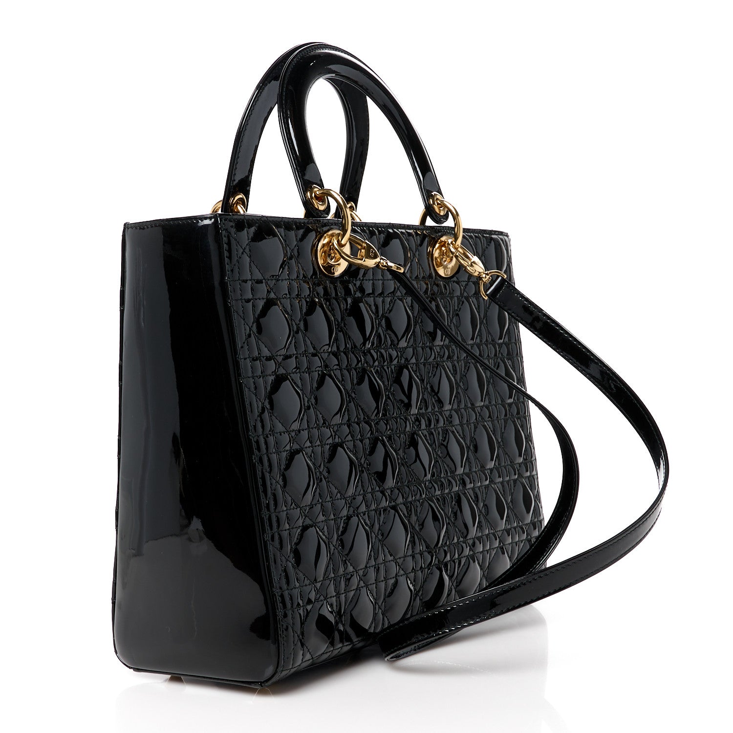 Christian Dior Patent Cannage Large Lady Dior Black 3 of 10