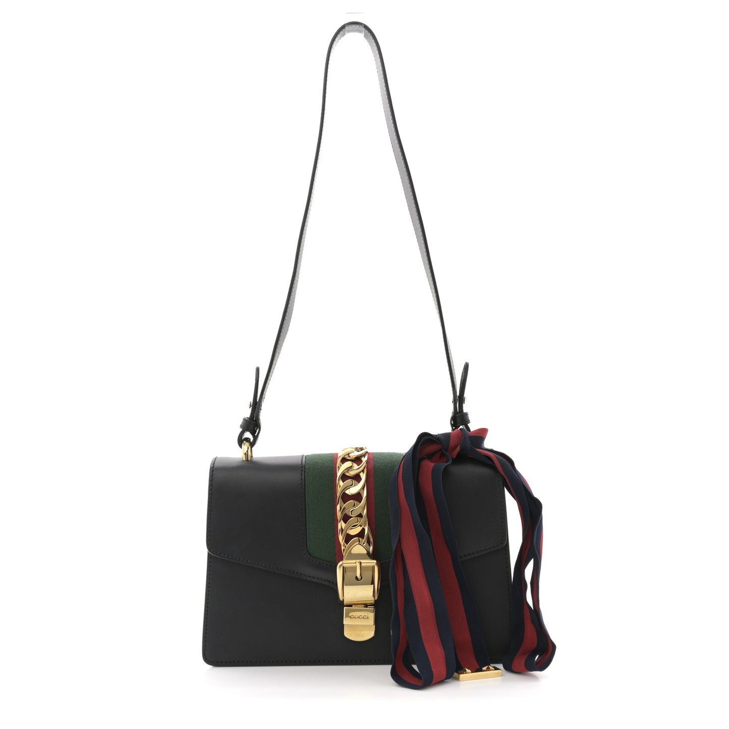 Calfskin Small Sylvie Top Handle Bag Black