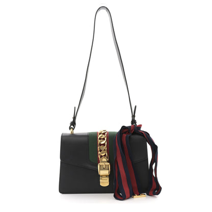 Gucci Calfskin Small Sylvie Top Handle Bag Black 1 of 11