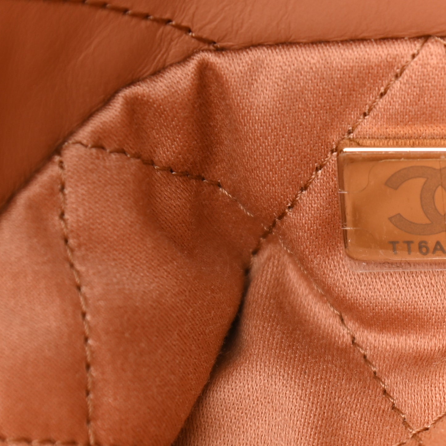 Shiny Calfskin Quilted Small Chanel 22 Camel