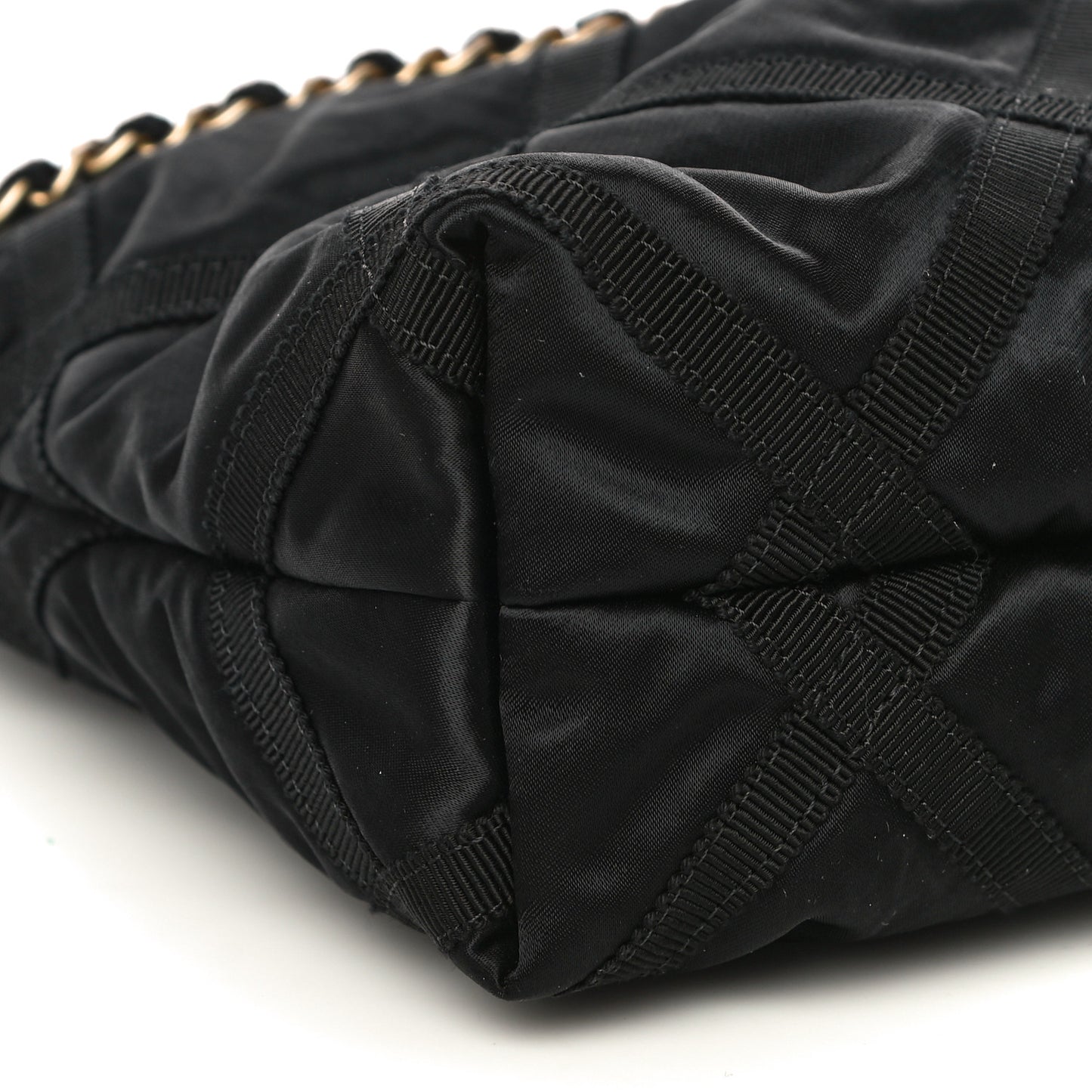 Nylon Grosgrain Large Lifestyle Pouch With Foldable Tote Black
