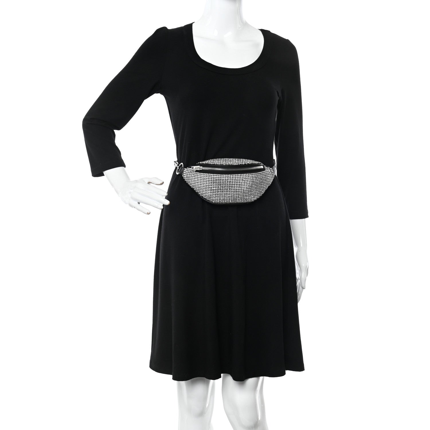 Alexander Wang Rhinestone Mesh Mini Attica Belt Bag Black 2 of 10