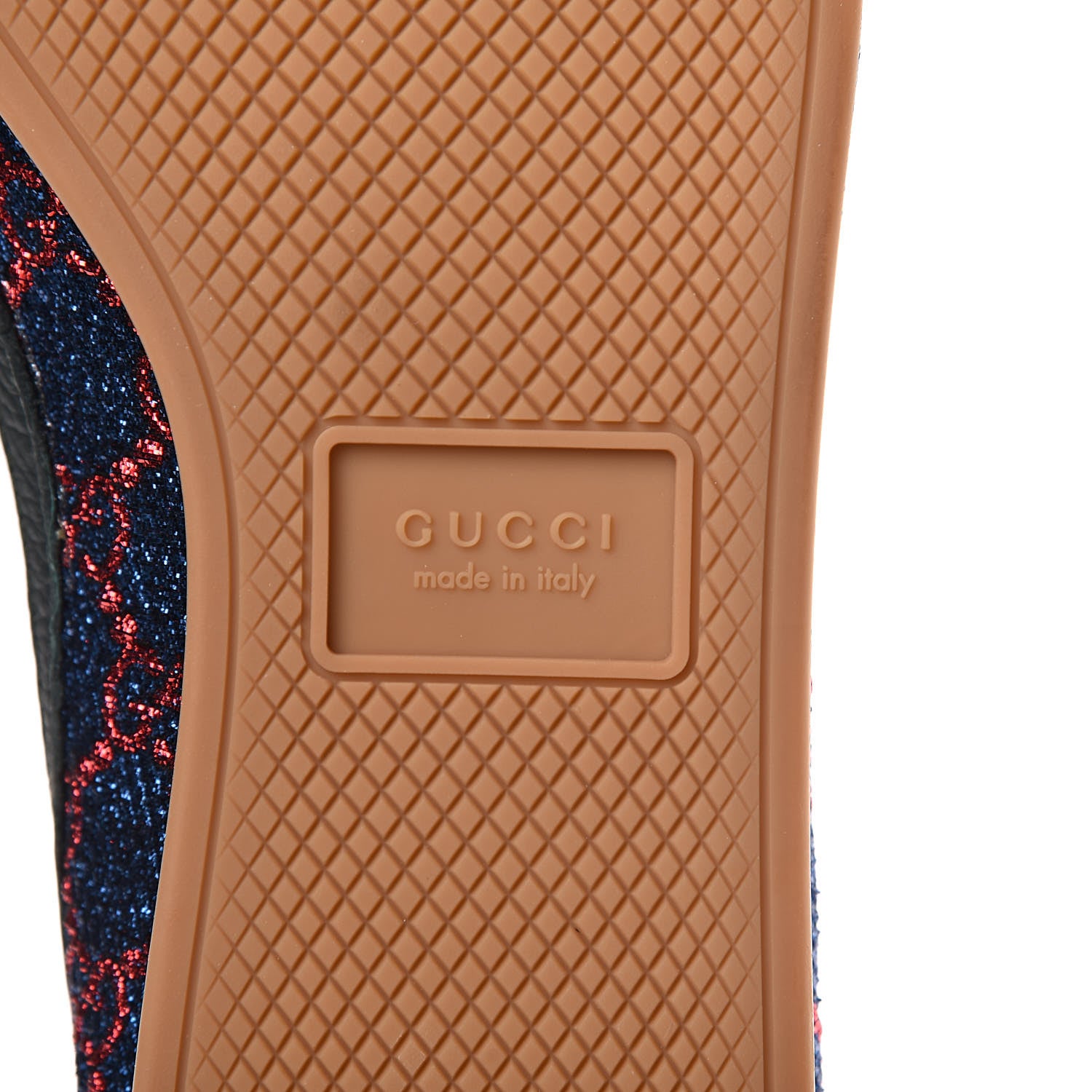 Gucci Lurex Calfskin Web GG Monogram Womens Falacer Sneakers 41 Iridescent Blue Iridescent Red Silver 7 of 10