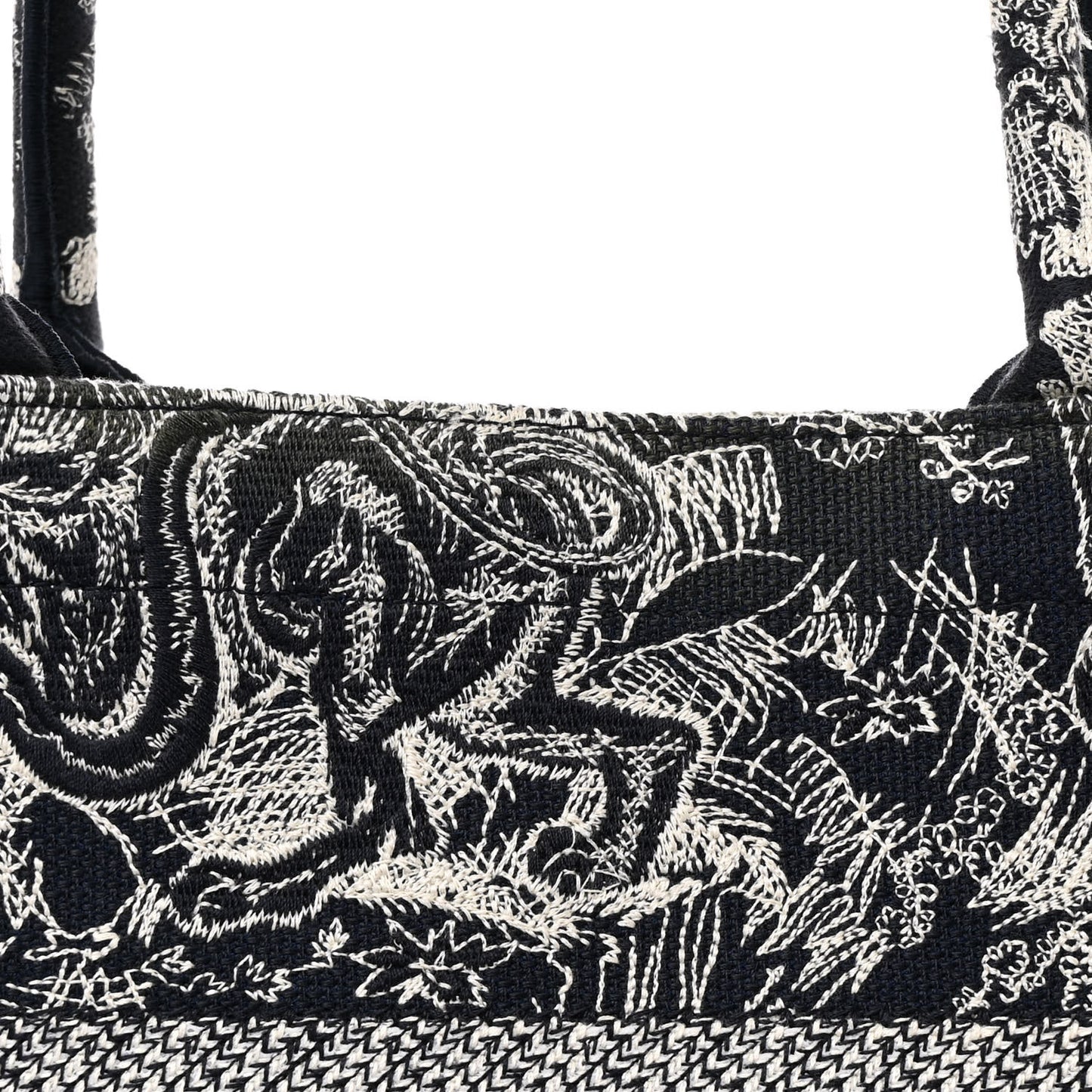 Canvas Embroidered Medium Dioriviera Toile De Jouy Reverse Book Tote Blue
