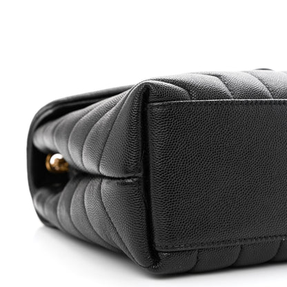 Saint Laurent Grain de Poudre Calfskin Y Quilted Monogram Small Loulou Chain Satchel Black 9 of 11