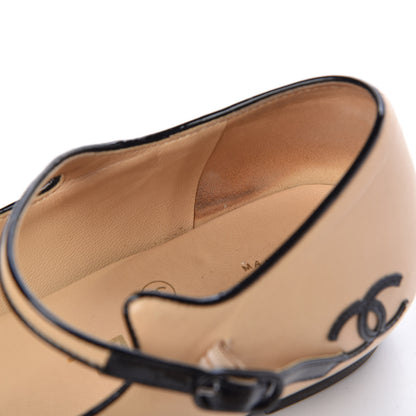 Chanel Lambskin Cap Toe Flats 38 Beige Black 11 of 11