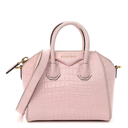 Givenchy Calfskin Crocodile Embossed Mini Antigona Pink 1 of 13