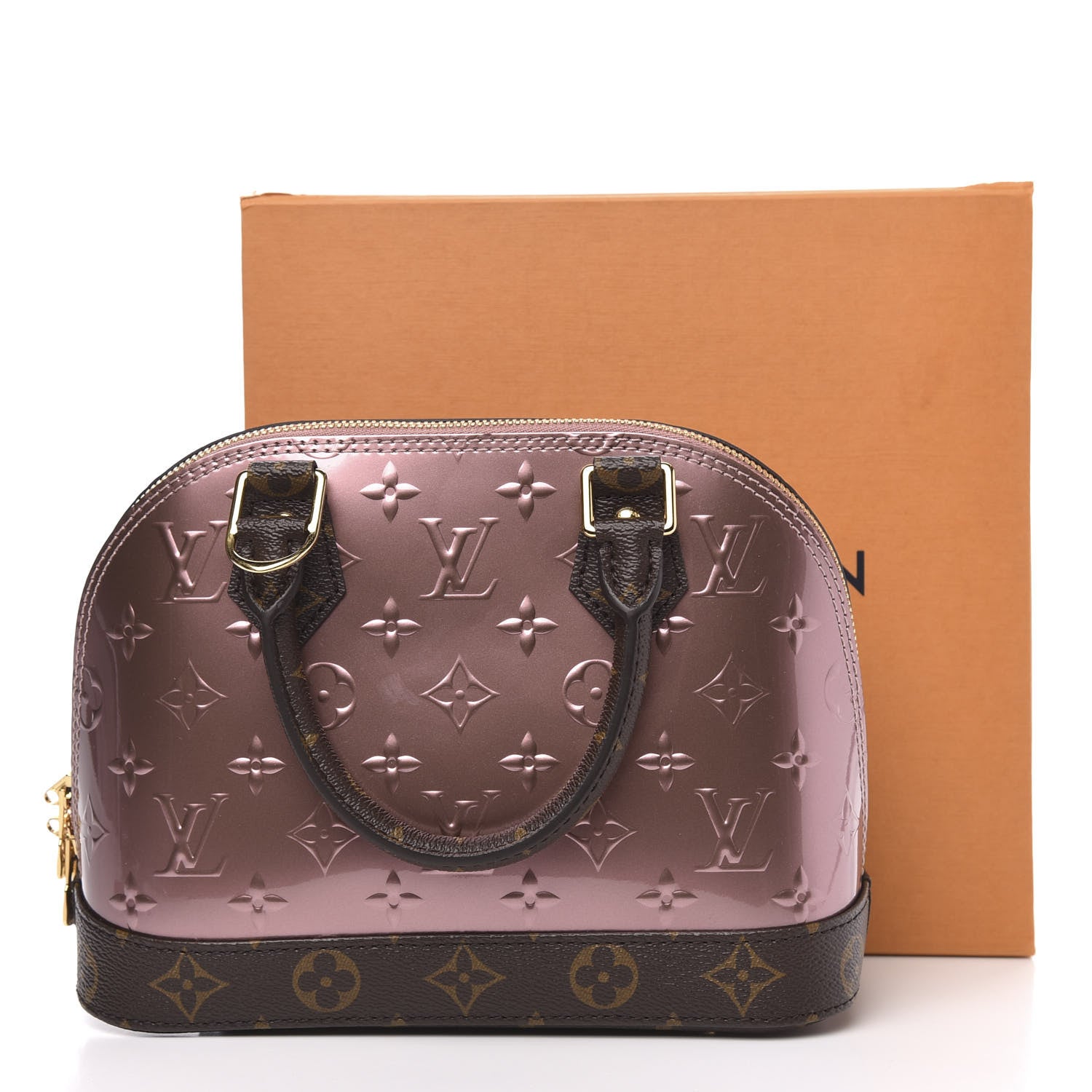 Louis Vuitton Vernis Monogram Alma BB Rose Pale Metallise 9 of 9