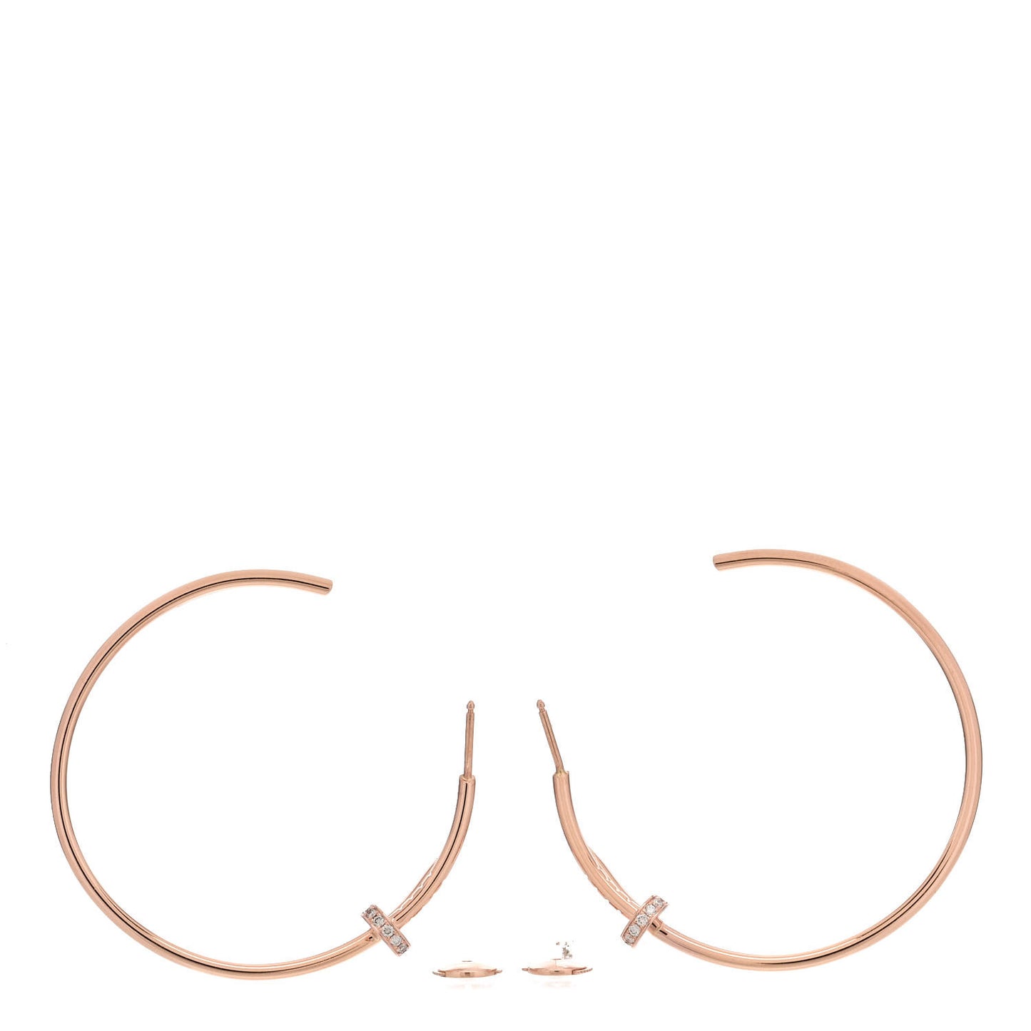 18K Pink Gold Diamond Juste Un Clou Hoop Earrings
