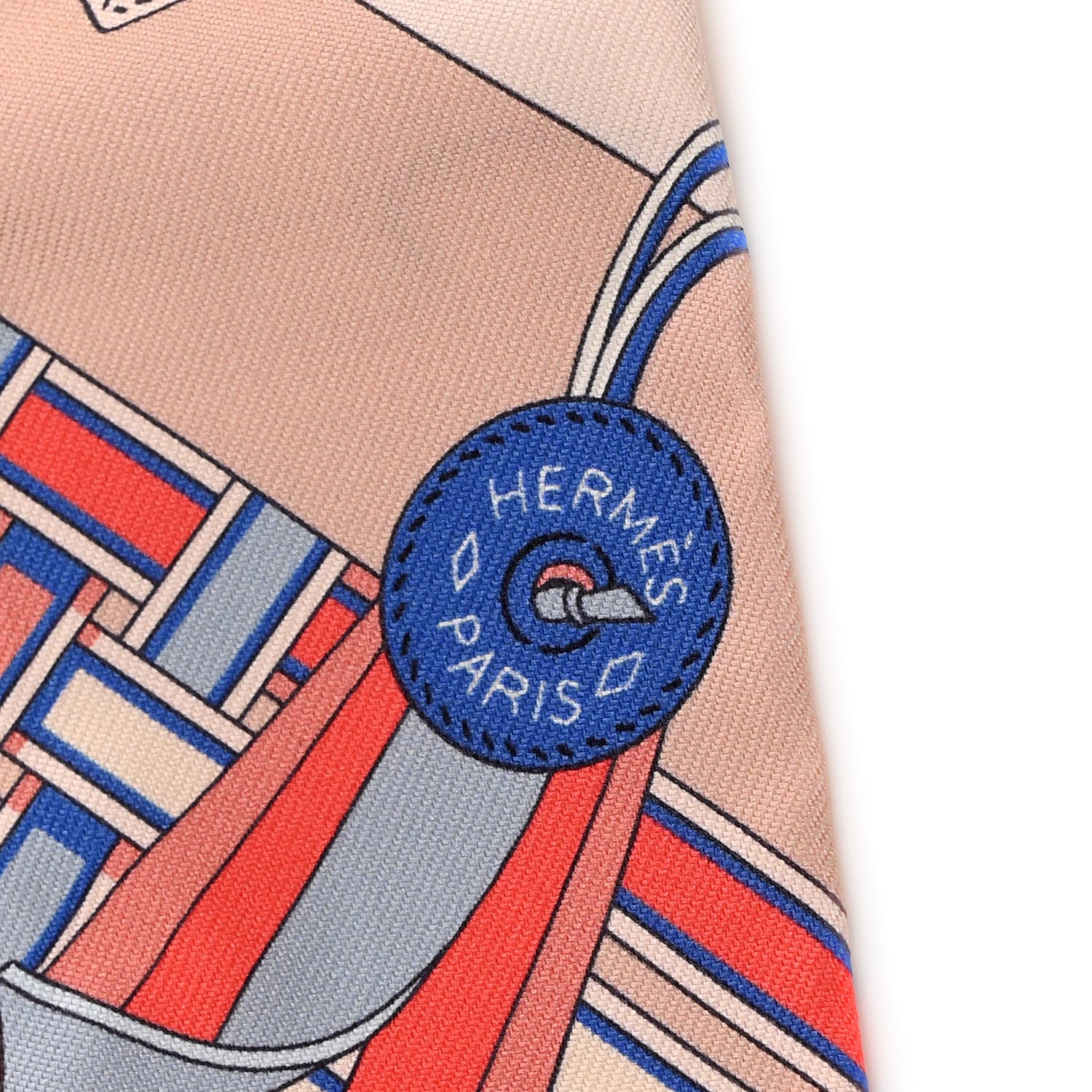 Hermes Silk Brides et Gris Twilly Rose Poudre Bleu Gris 2 of 4