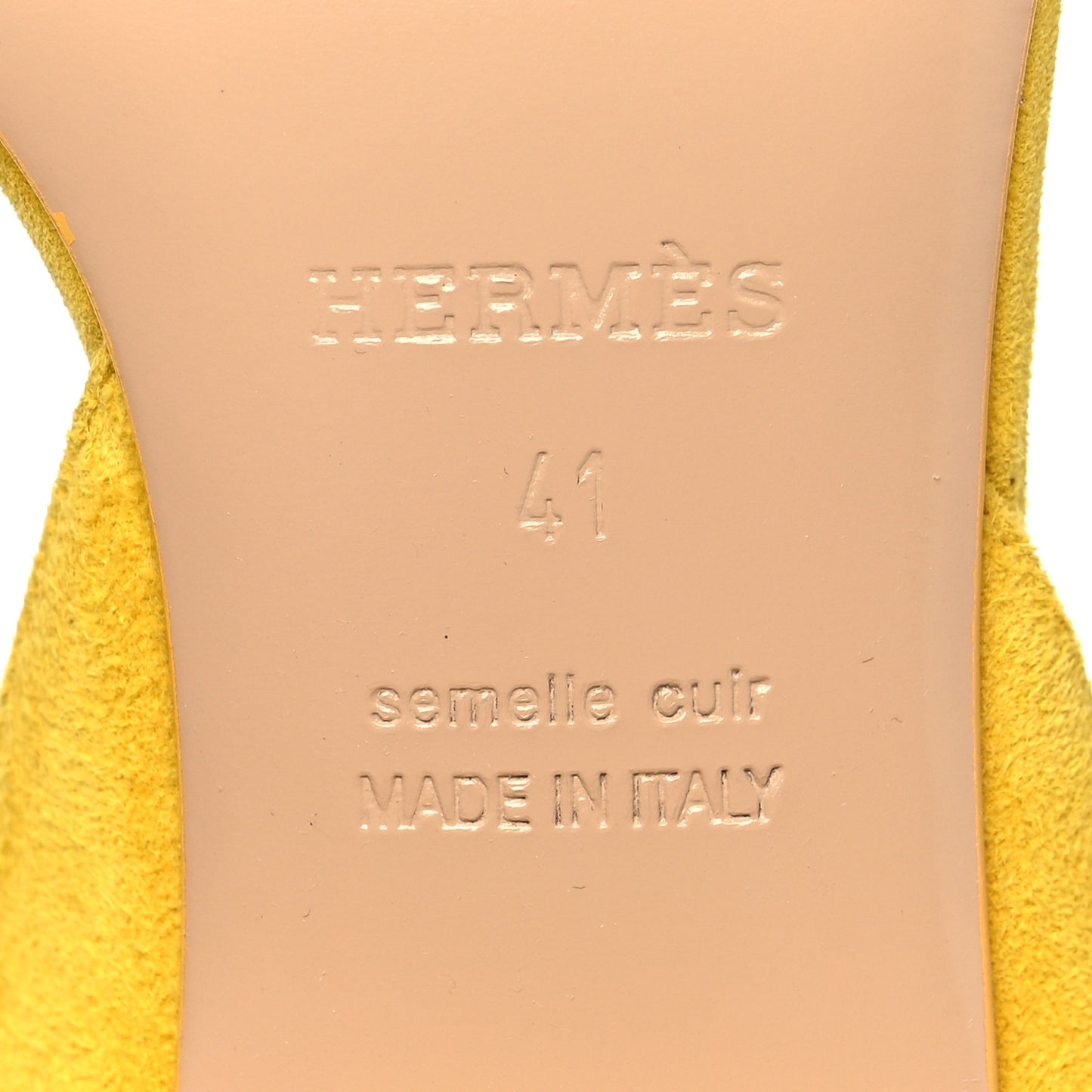 Suede Goatskin Choc Sandals 41 Yellow