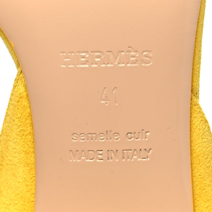 Hermes Suede Goatskin Choc Sandals 41 Yellow 7 of 8