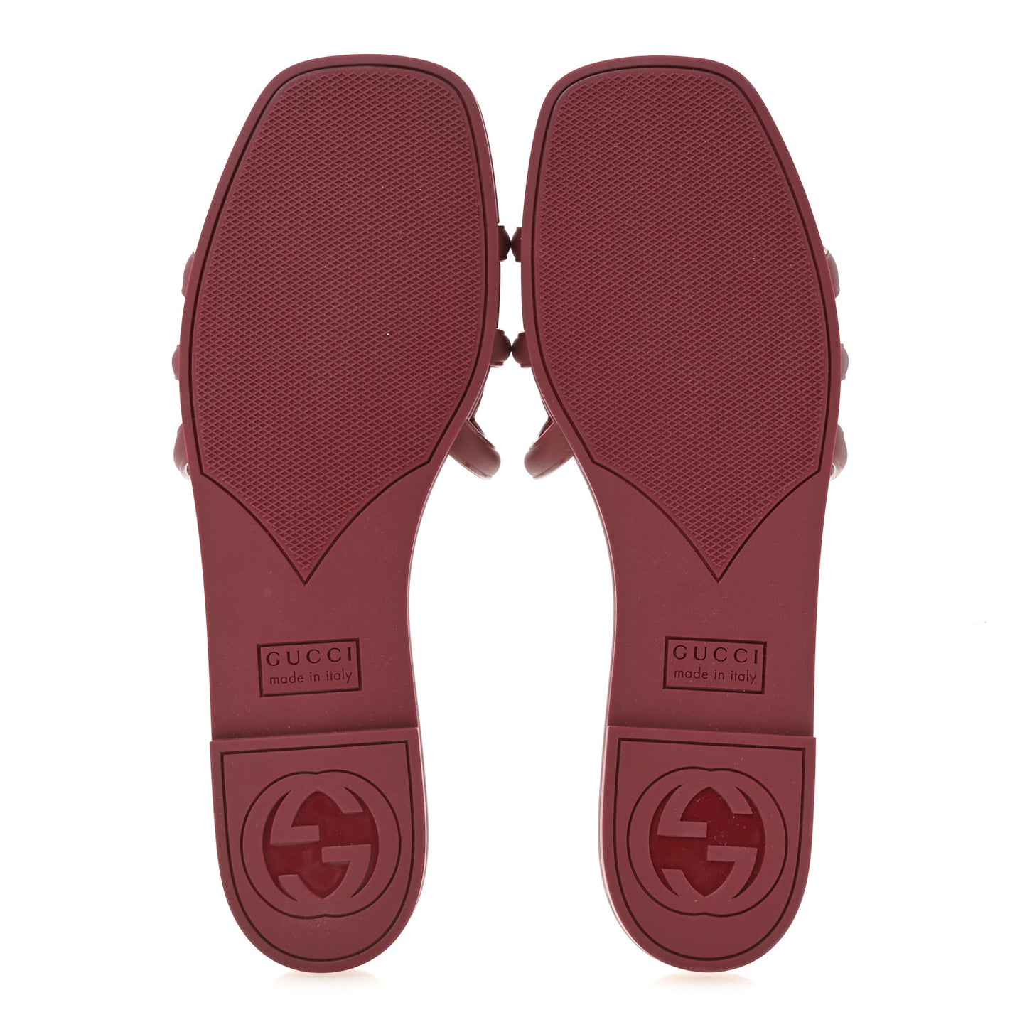 Rubber Womens Interlocking G Slide Sandals  39 Rosso Ancora